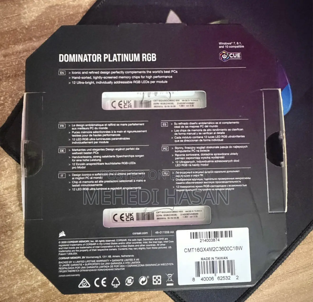 Dominator Platinum RGB 8+8 16gb