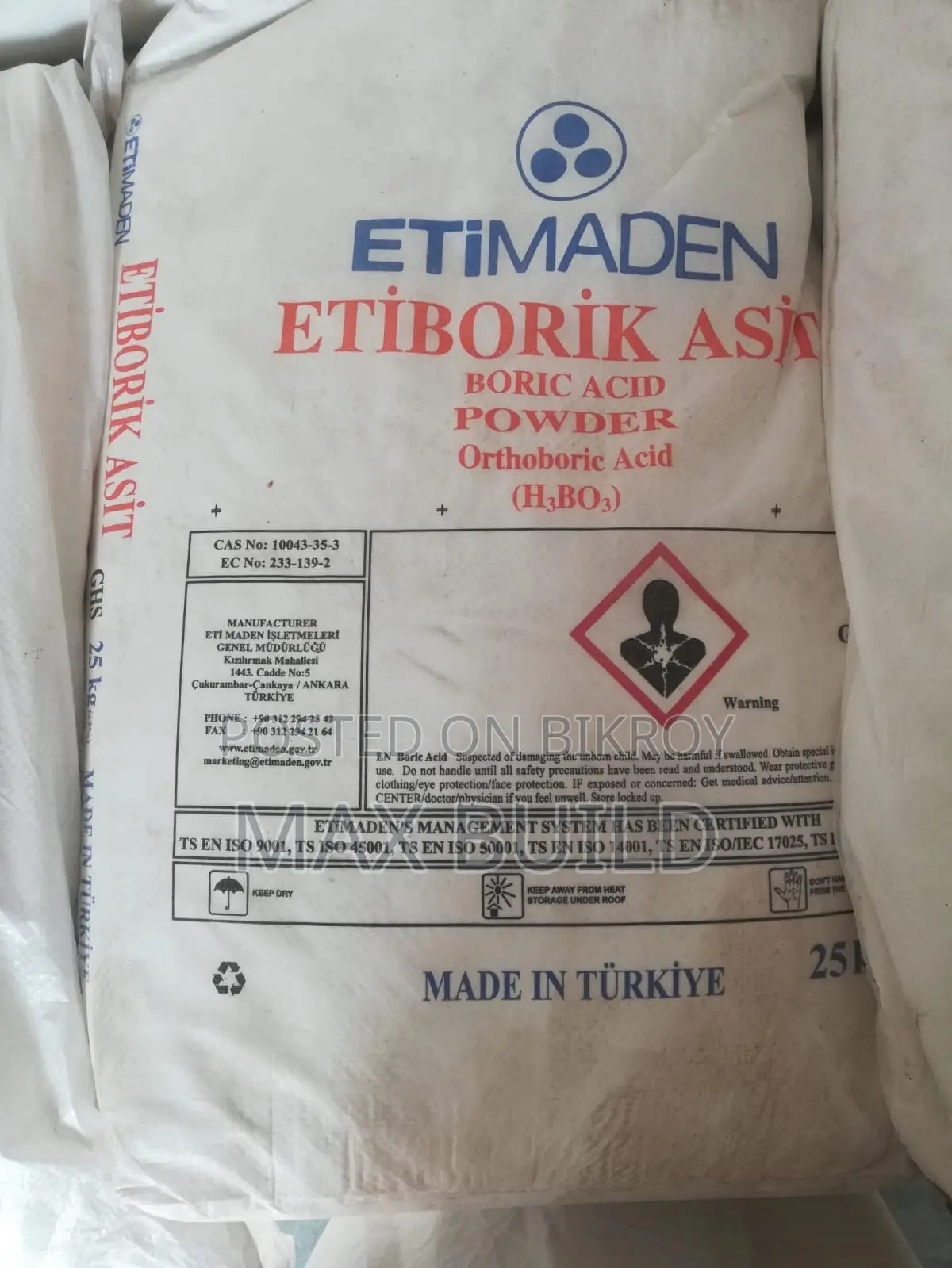 Boric Acid 25 Kg Bag in Bangladesh