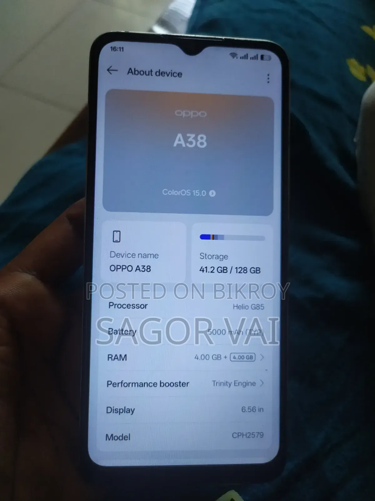 Oppo A38 128 GB Gray