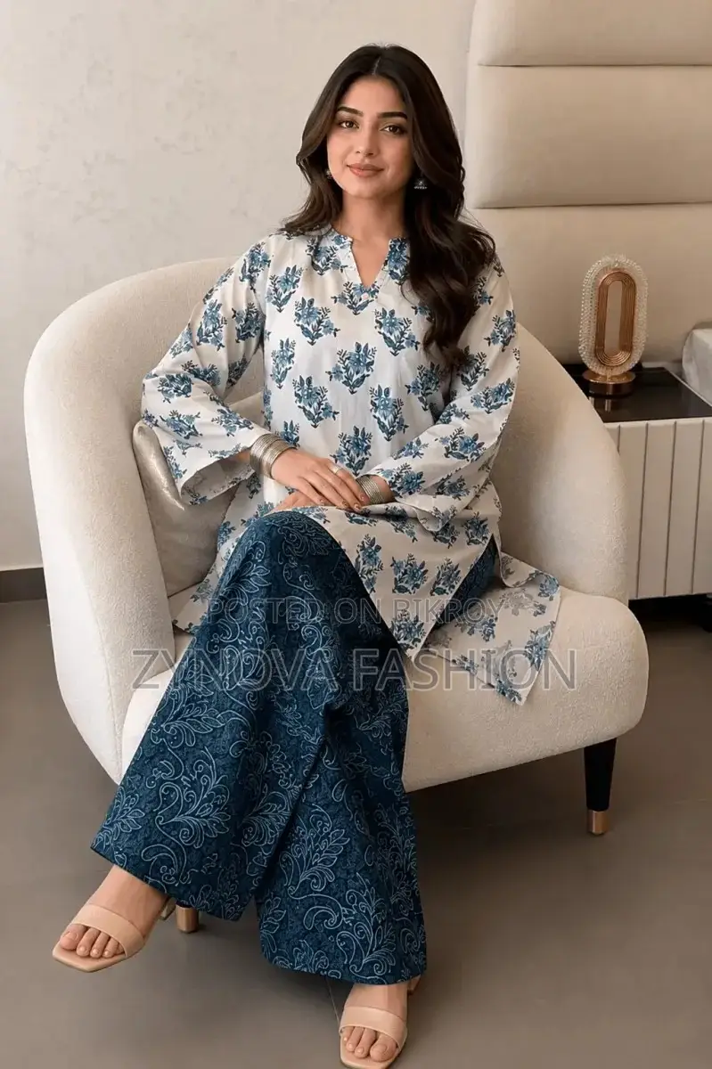 Premium Soft Cotton Hand Print Kurti Set