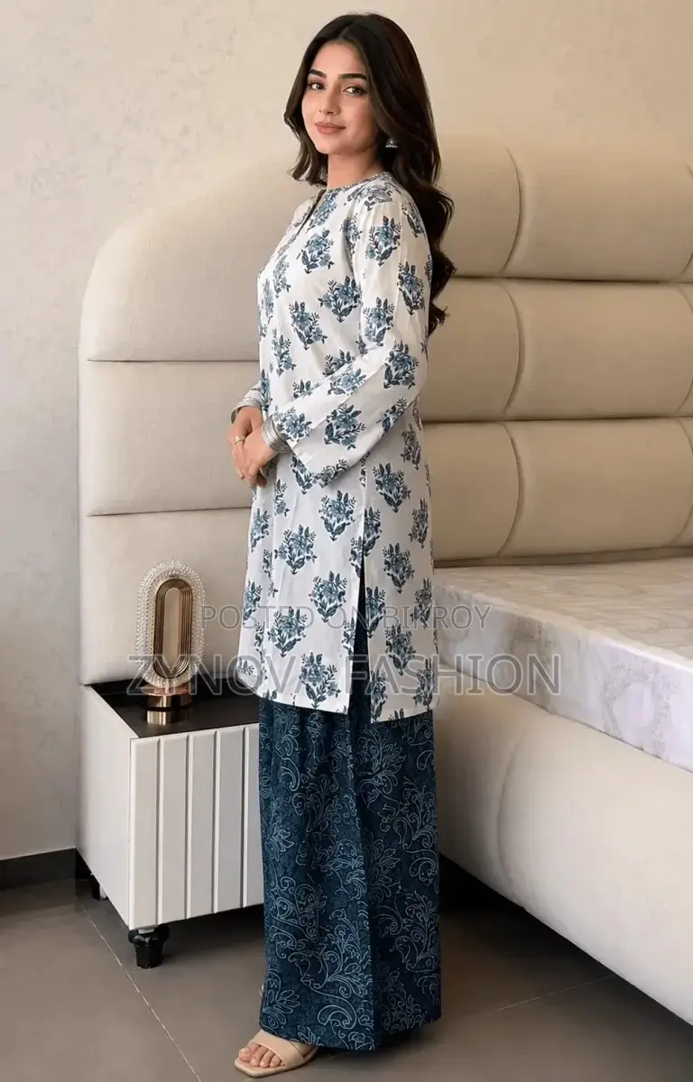 Premium Soft Cotton Hand Print Kurti Set