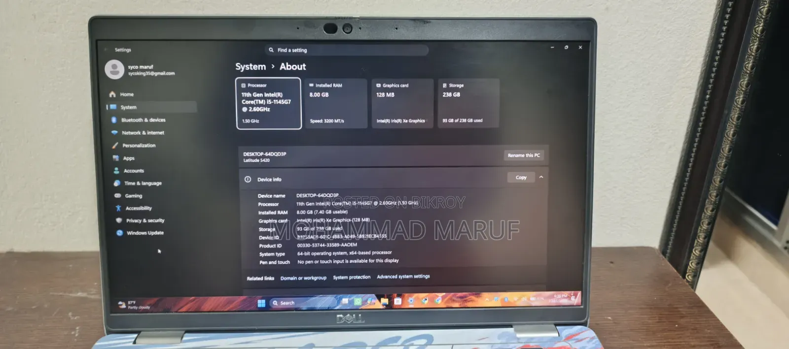 Laptop Dell Latitude 5420 8GB Intel Core i5 SSD 256GB