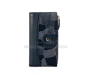 লং ডেনিম বাইফোল্ড ওয়ালেট (ডার্ক ব্লু)