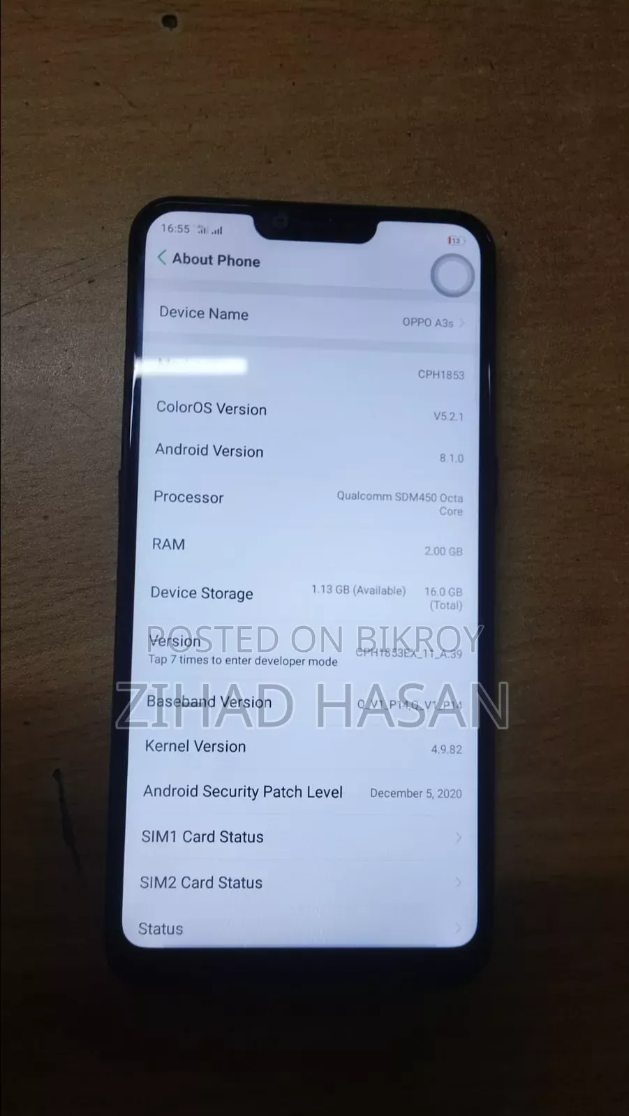 Oppo A3s 16 GB Purple
