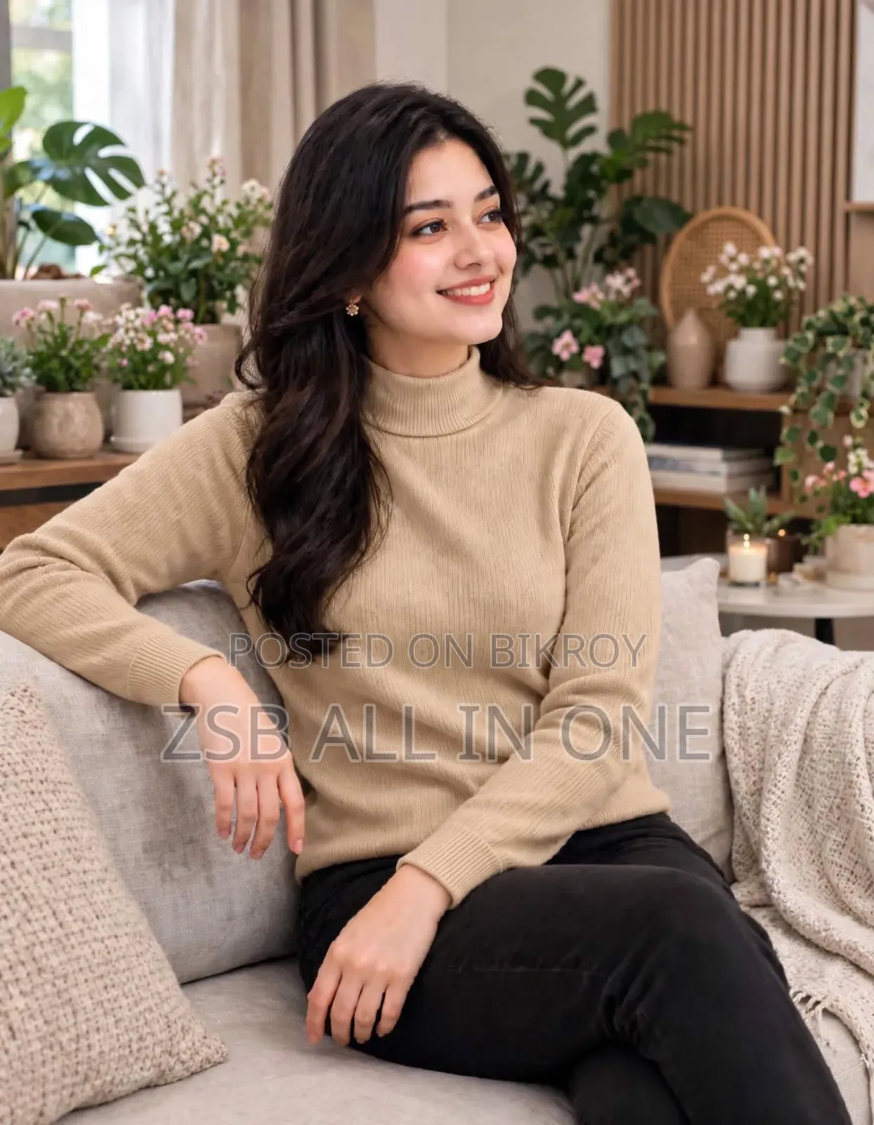 Premium Ribbed High Neck Sweater