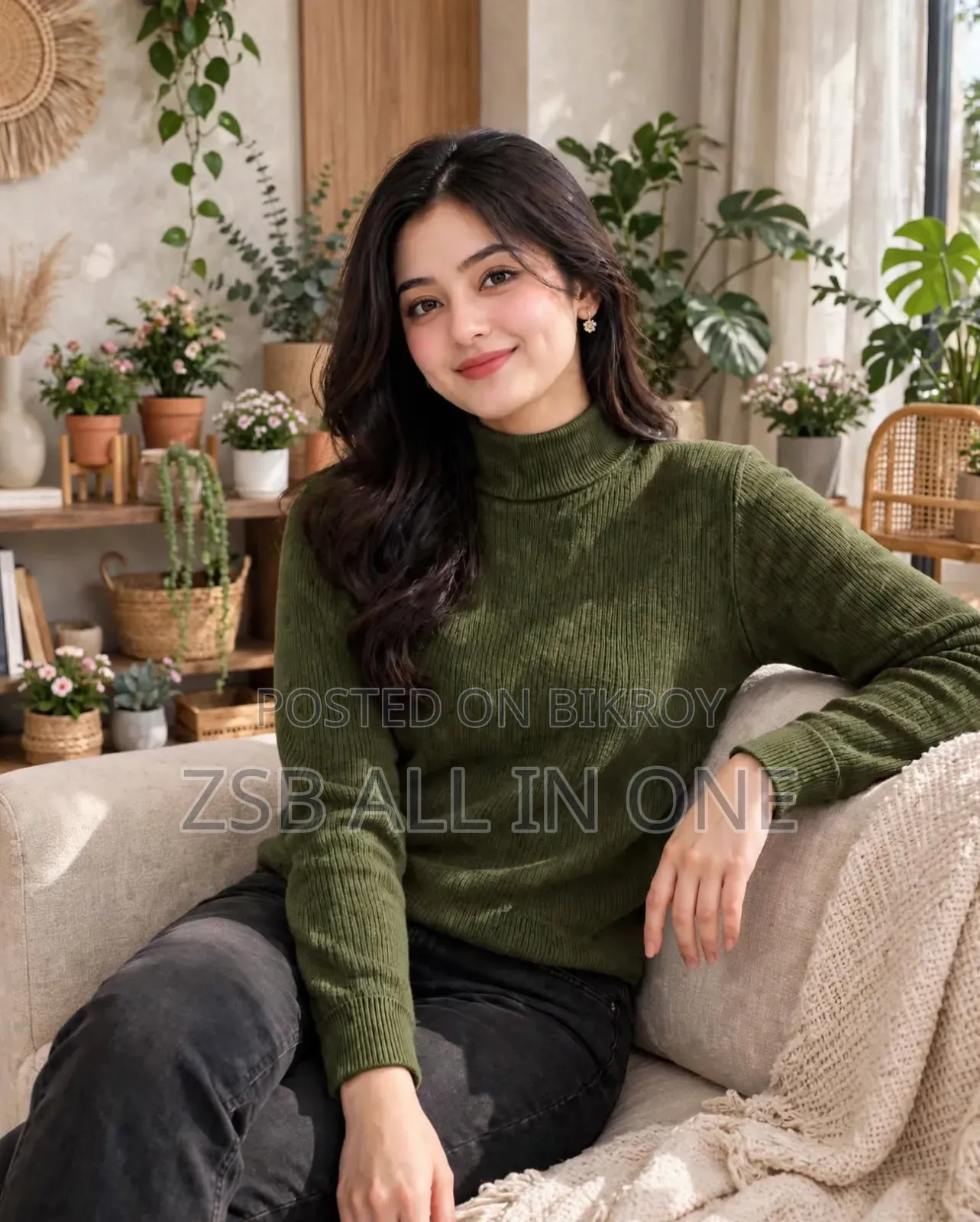 Premium Ribbed High Neck Sweater