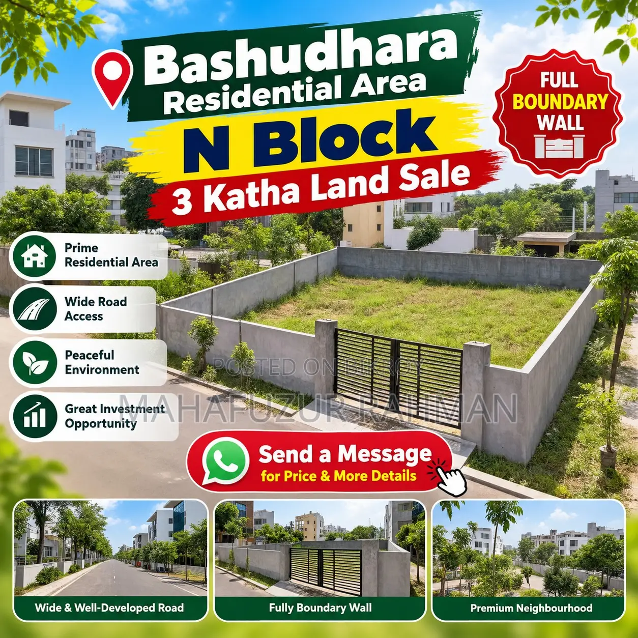 Bashundhara Residential Area (N - Block) – 3 Katha Prime Plot for Sale
