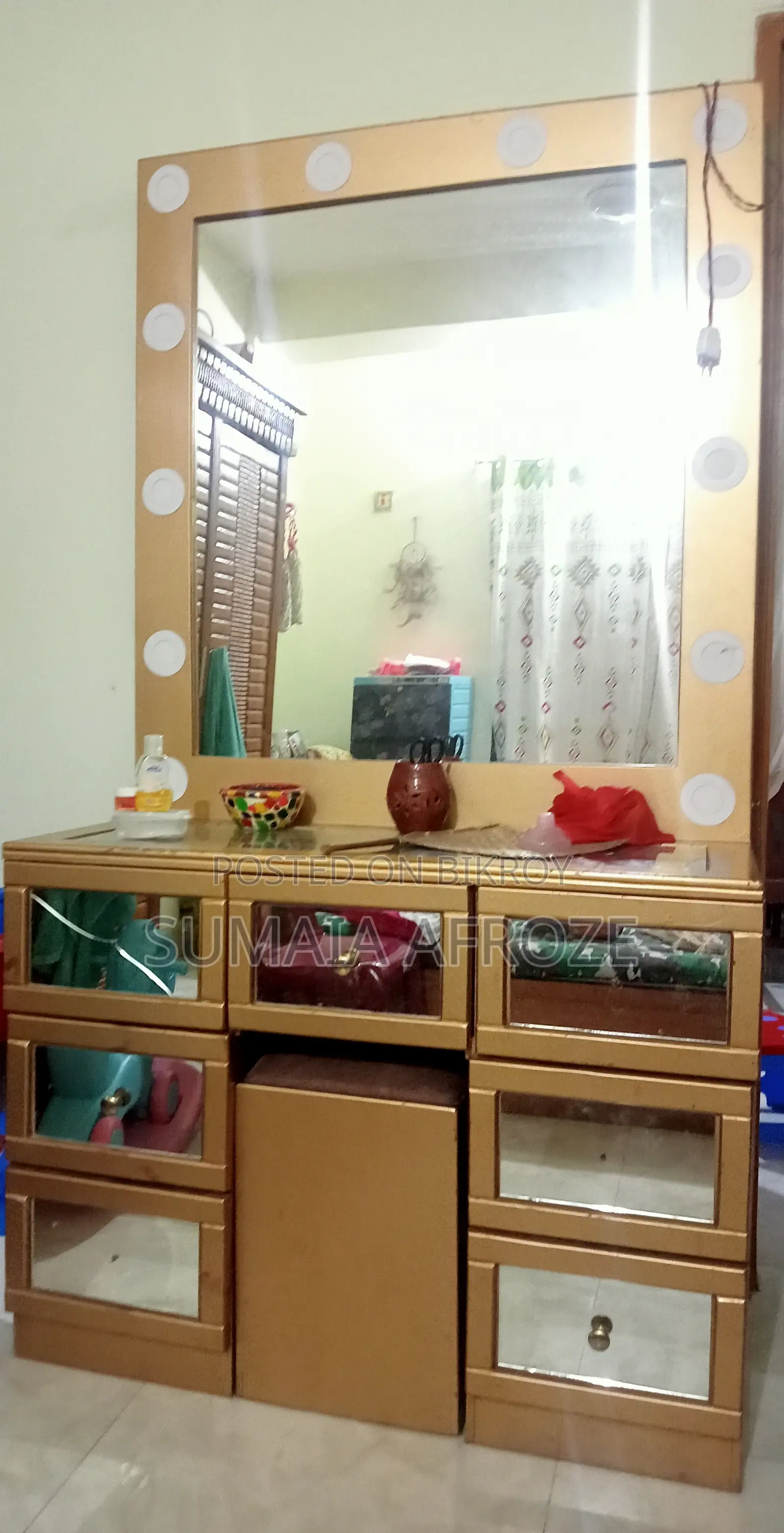 Golden Color Vanity Dressing Table