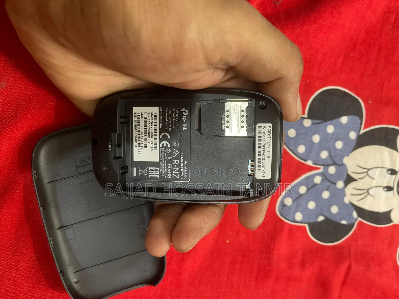Like New TP-Link M7200 4G LTE Pocket Router (Without Battery)