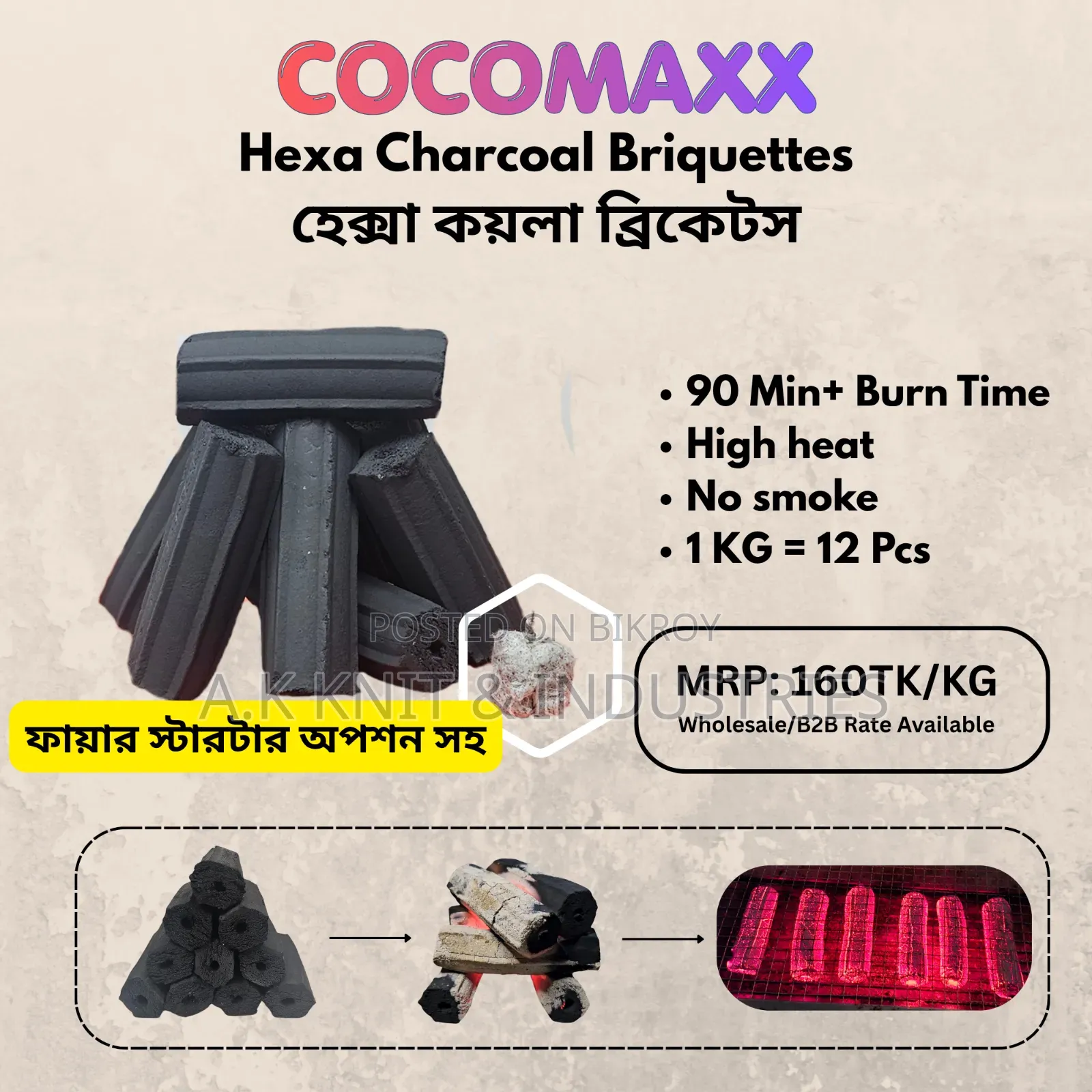 বারবিকিউর জন্য কয়লা