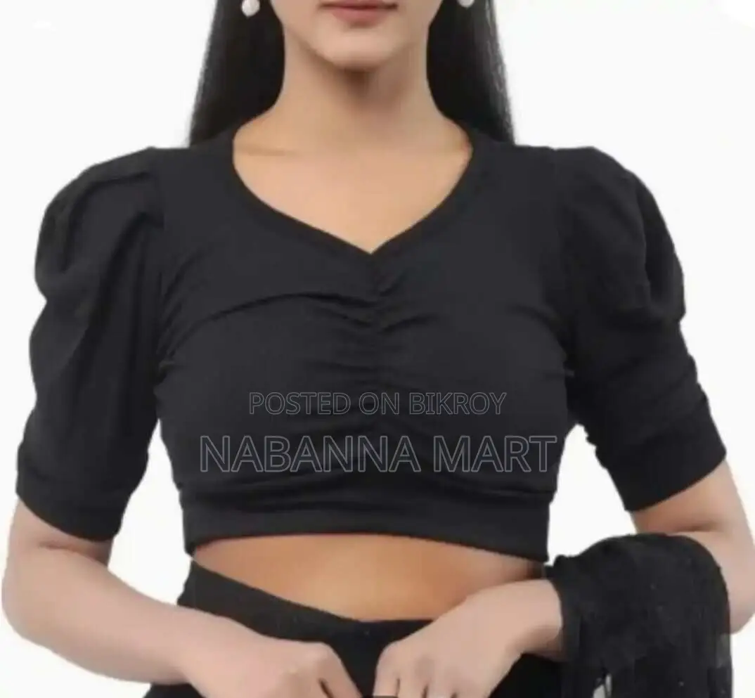 Cotton Crop Tops Short Body & Short Sleeve Blouse for Women