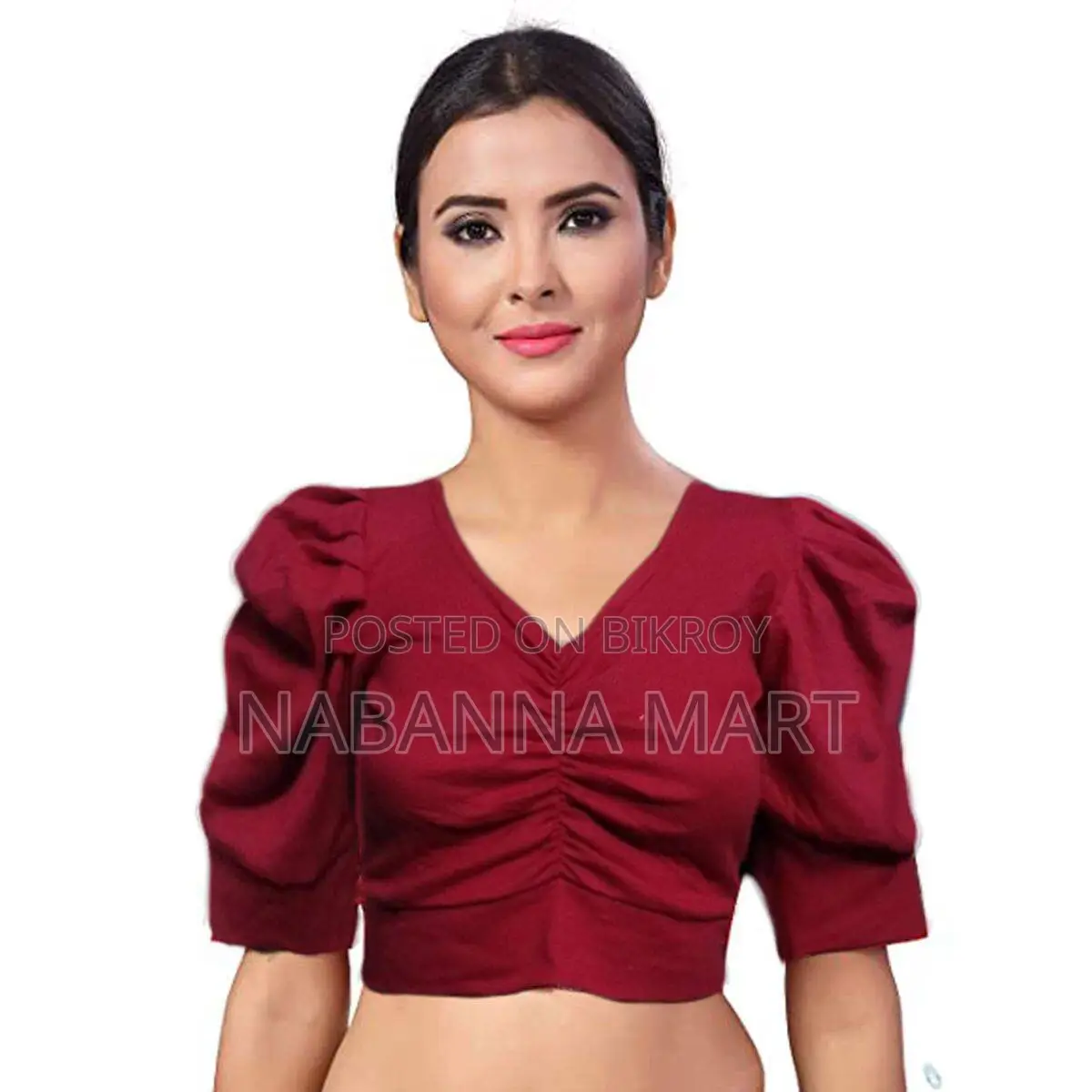 Cotton Crop Tops Short Body & Short Sleeve Blouse for Women