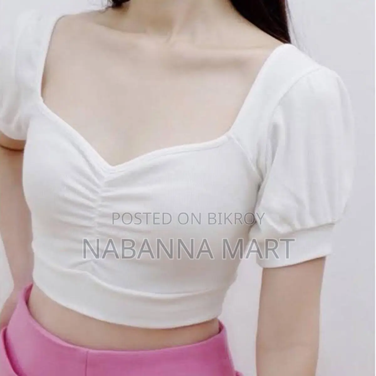 Cotton Crop Tops Short Body & Short Sleeve Blouse for Women