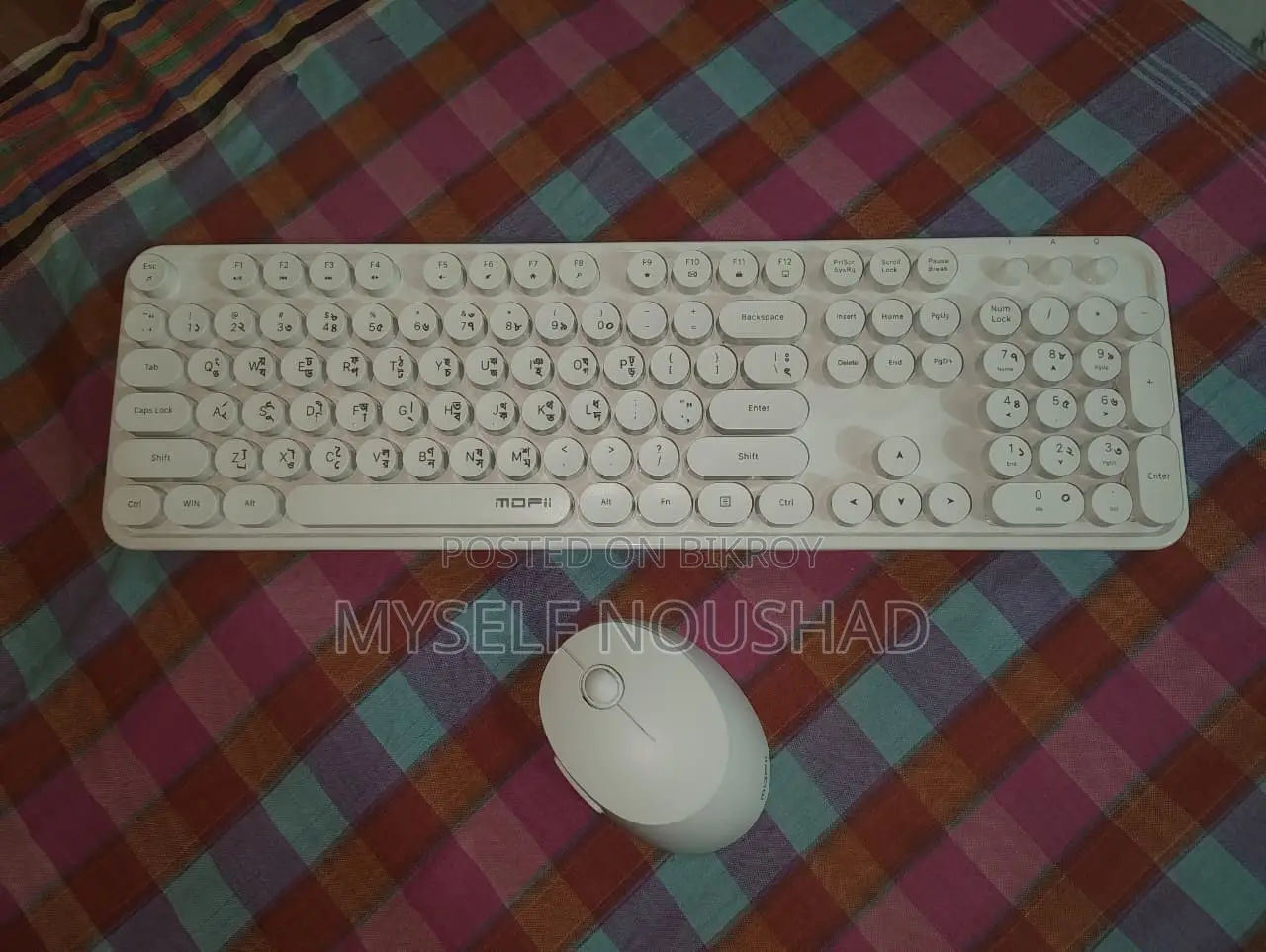 MOFII Sweet Pure White Wireless Keyboard & Mouse Combo With Bangla