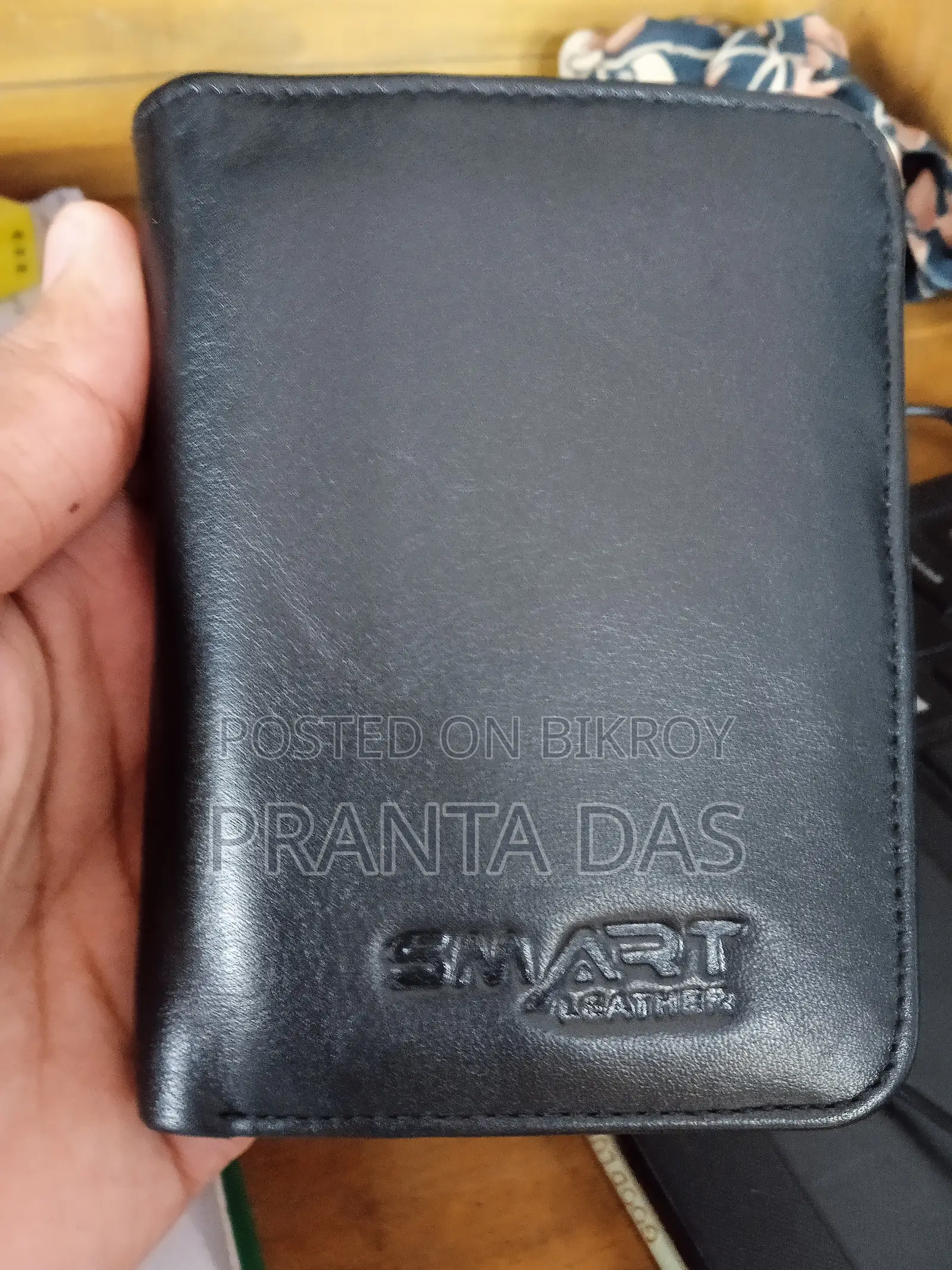 জেনুইন ব্ল্যাক লেদার মানি ব্যাগ