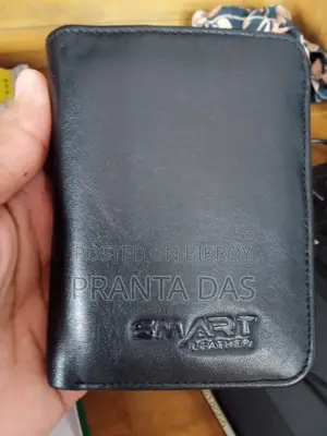 জেনুইন ব্ল্যাক লেদার মানি ব্যাগ