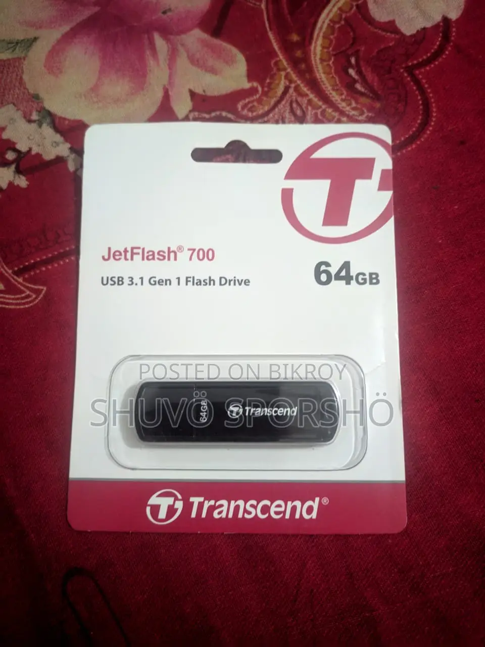 Transcend JetFlash 700 64GB USB 3.1 Black Pen Drive
