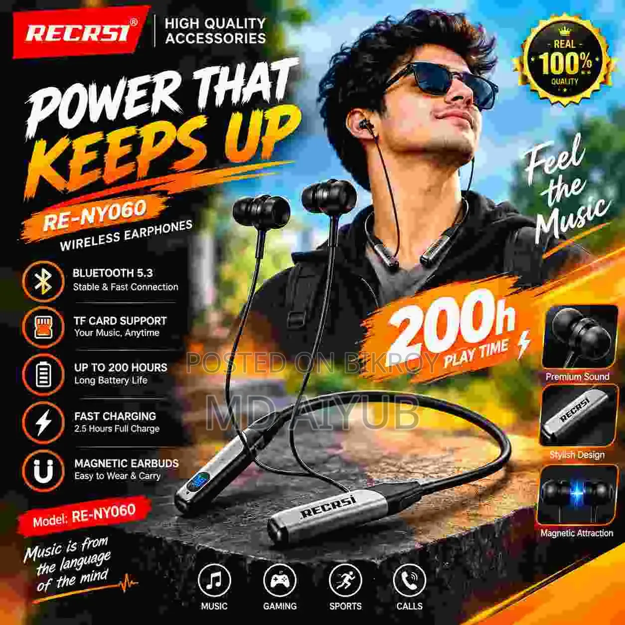 RE-NY060 Recrsi Wireless Neckband