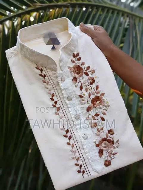 সুই সুতা দিয়ে,,, হাতের কাজের পাঞ্জাবি।