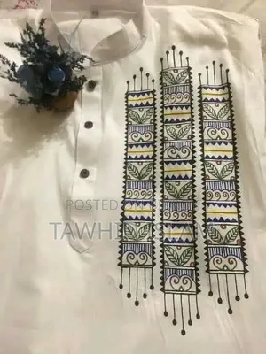 সুই সুতা দিয়ে,,, হাতের কাজের পাঞ্জাবি।