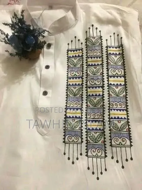 সুই সুতা দিয়ে,,, হাতের কাজের পাঞ্জাবি।