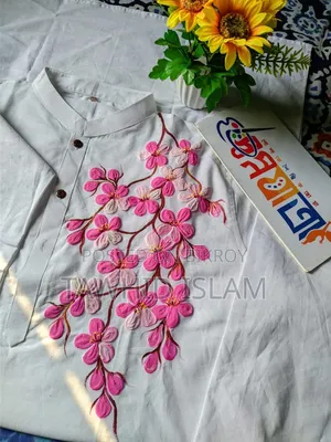 সুই সুতা দিয়ে,,, হাতের কাজের পাঞ্জাবি।