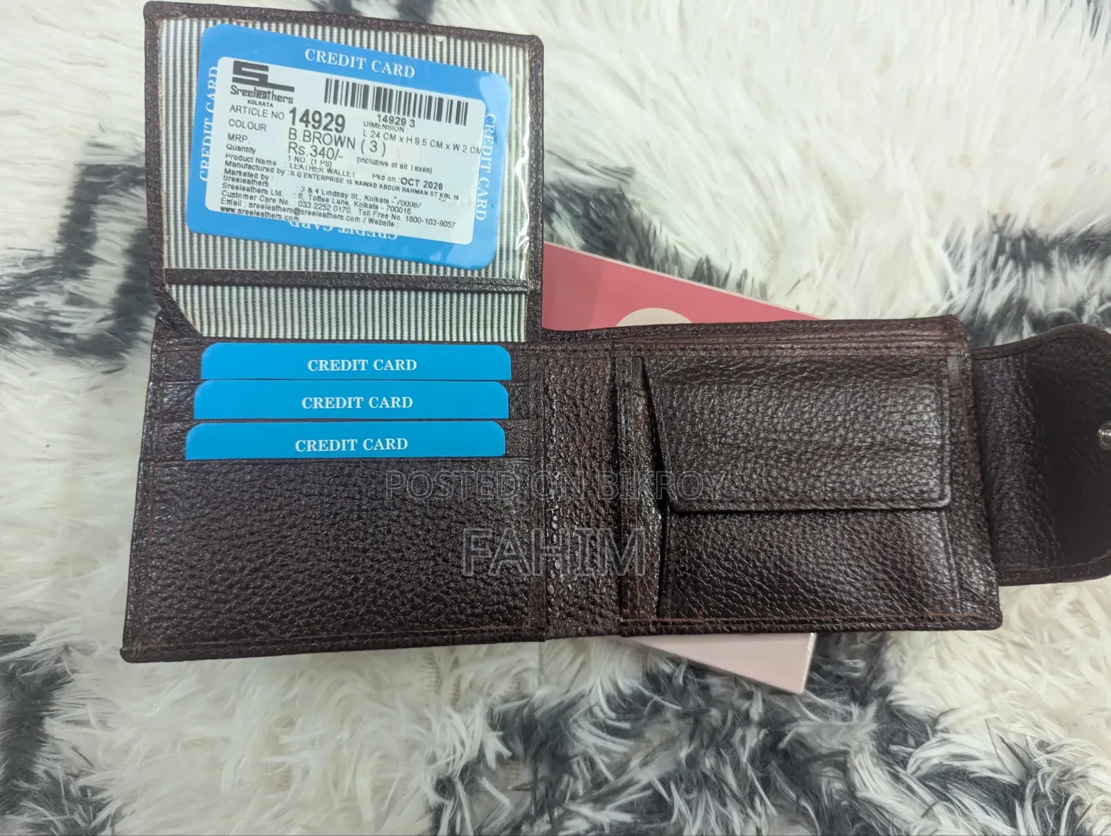 Sreeleathers Men's Wallet | Imported Brown Wallet With Box