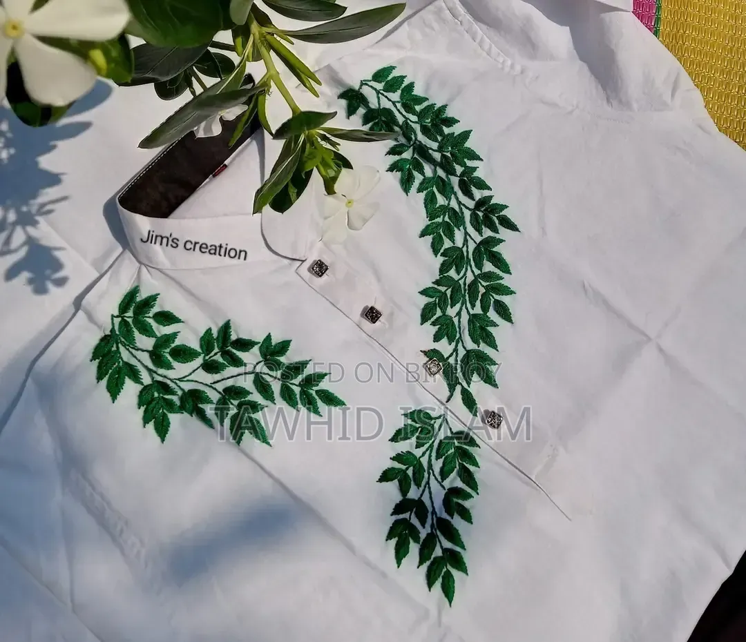 সুই সুতা দিয়ে,,, হাতের কাজের পাঞ্জাবি।