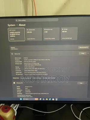 Desktop Computer Gigabyte 8GB Intel Core i9 SSD 500GB
