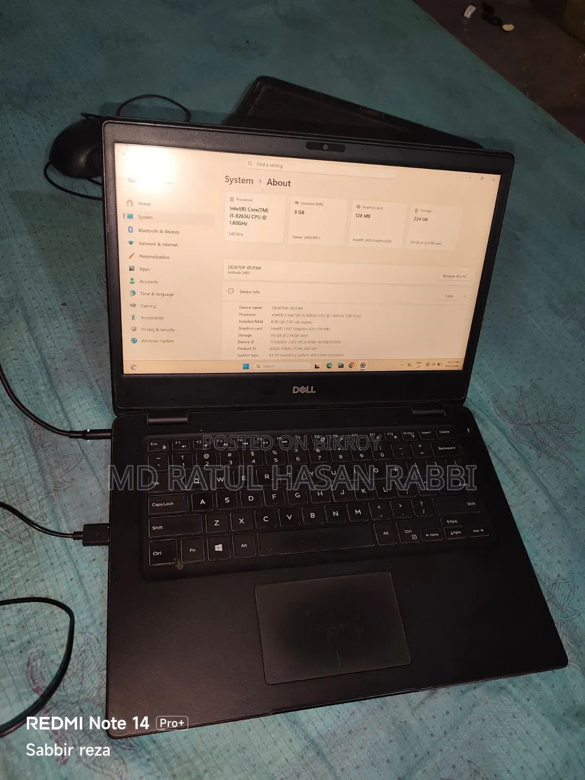 Laptop Dell Latitude 3400 8GB Intel Core i5 HDD+SSD 256GB