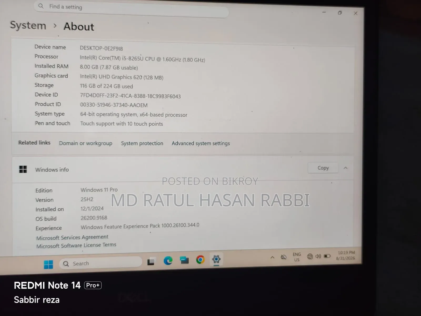 Laptop Dell Latitude 3400 8GB Intel Core i5 HDD+SSD 256GB