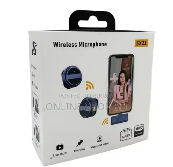 SX21 Magnetic Hanging Neck Wireless Lavalier Microphone