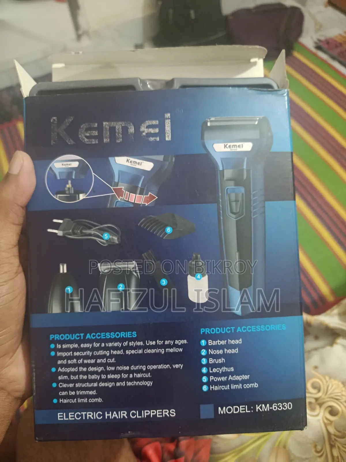 Kemei KM-6330 3-in-1 Electric Hair Trimmer Grooming Kit