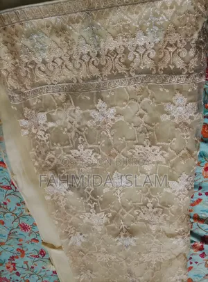 নতুন ইনট্যাক্ট অরগানজা মুসলিন শাড়ি