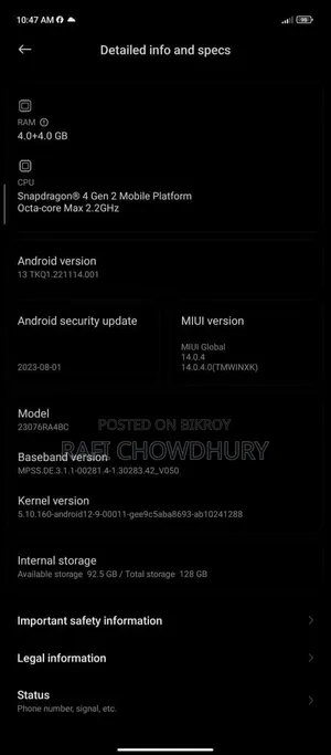 Mobile Phone 4 GB Black