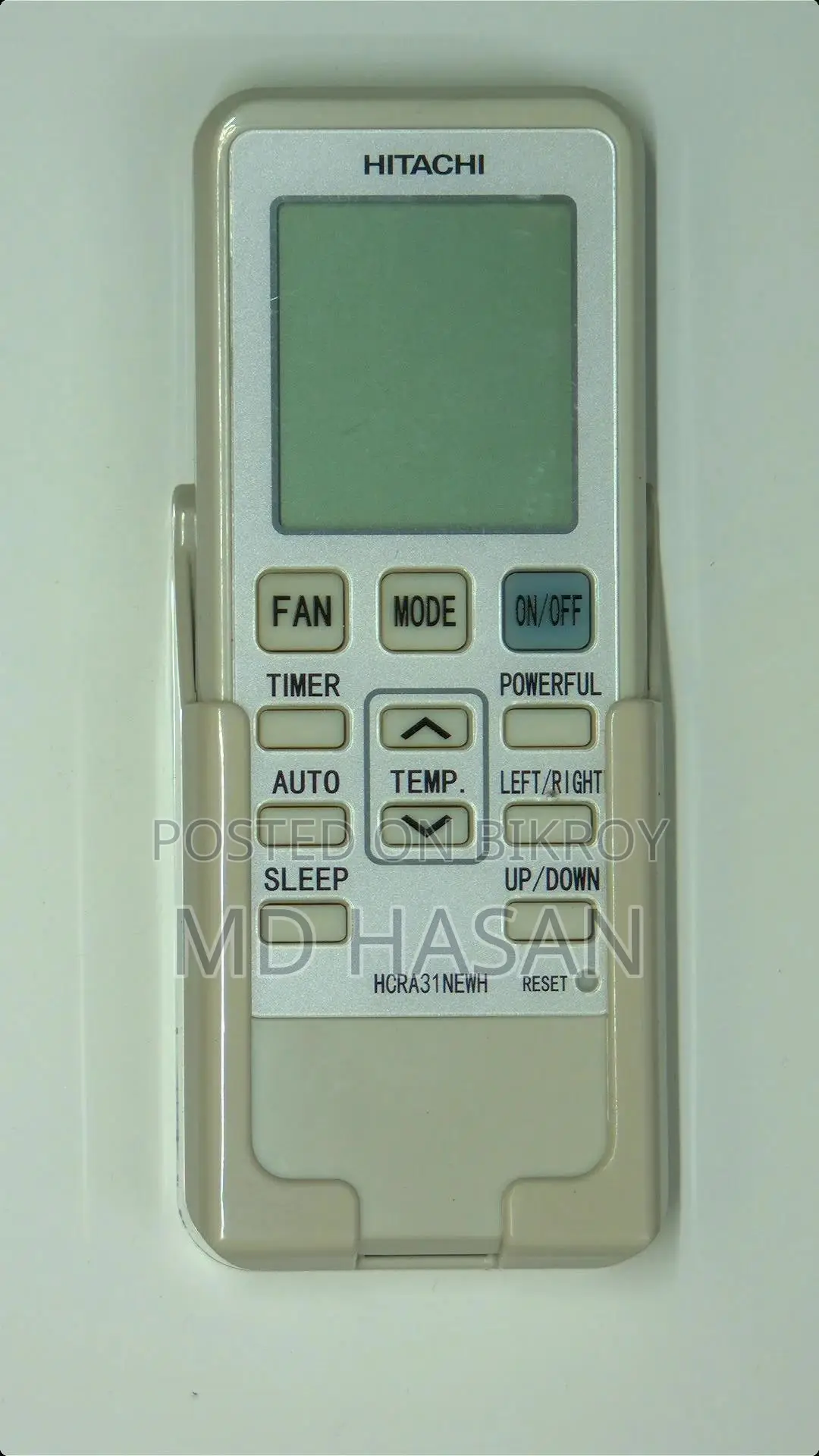 Original Hitachi AC Remote (Model: HCRA31NEWH) With Wall Mount Holder