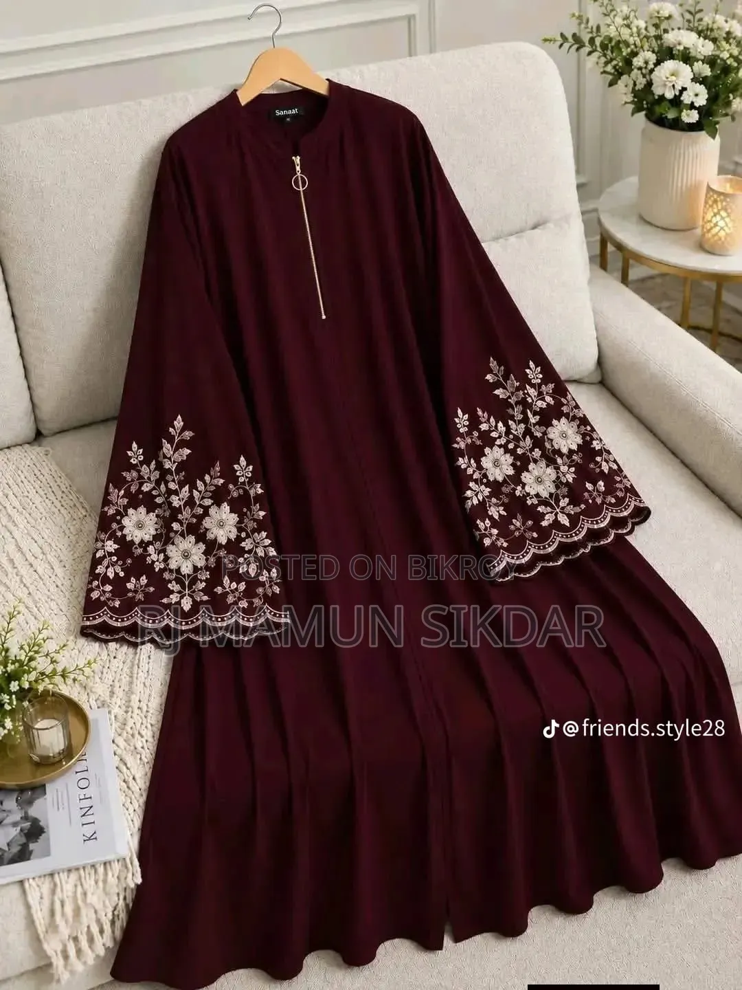 Dubai Cherry Fabric New Design Burqa