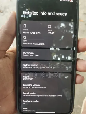 শাওমি রেডমি টার্বো ৪ প্রো ২৫৬ জিবি কালো