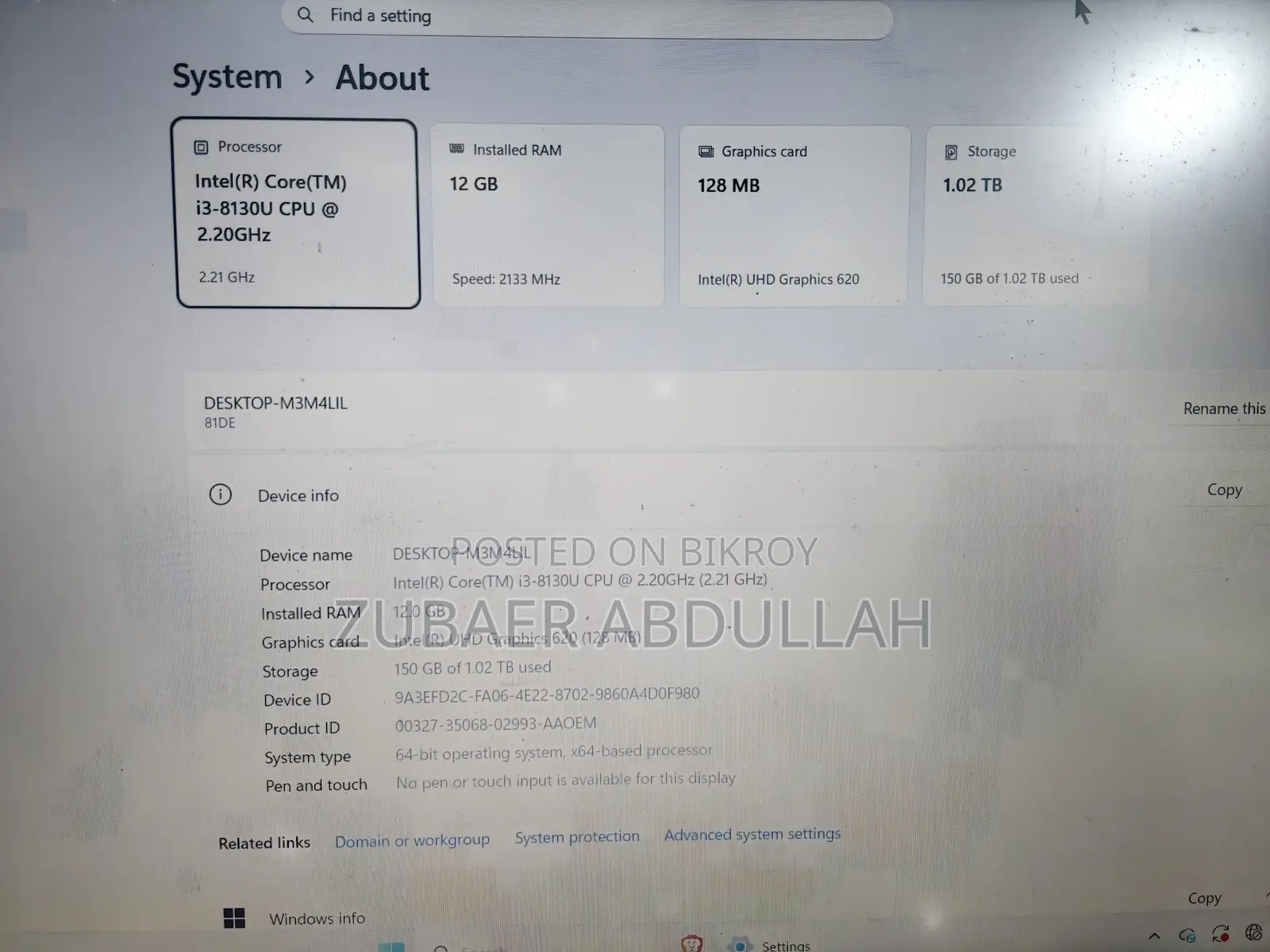 Laptop Lenovo IdeaPad 330 12GB Intel Core i3 HDD 1T