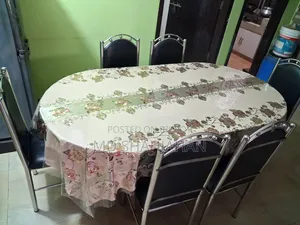 Original Akashmoni Wooden Table and SS Cushioned Chairs