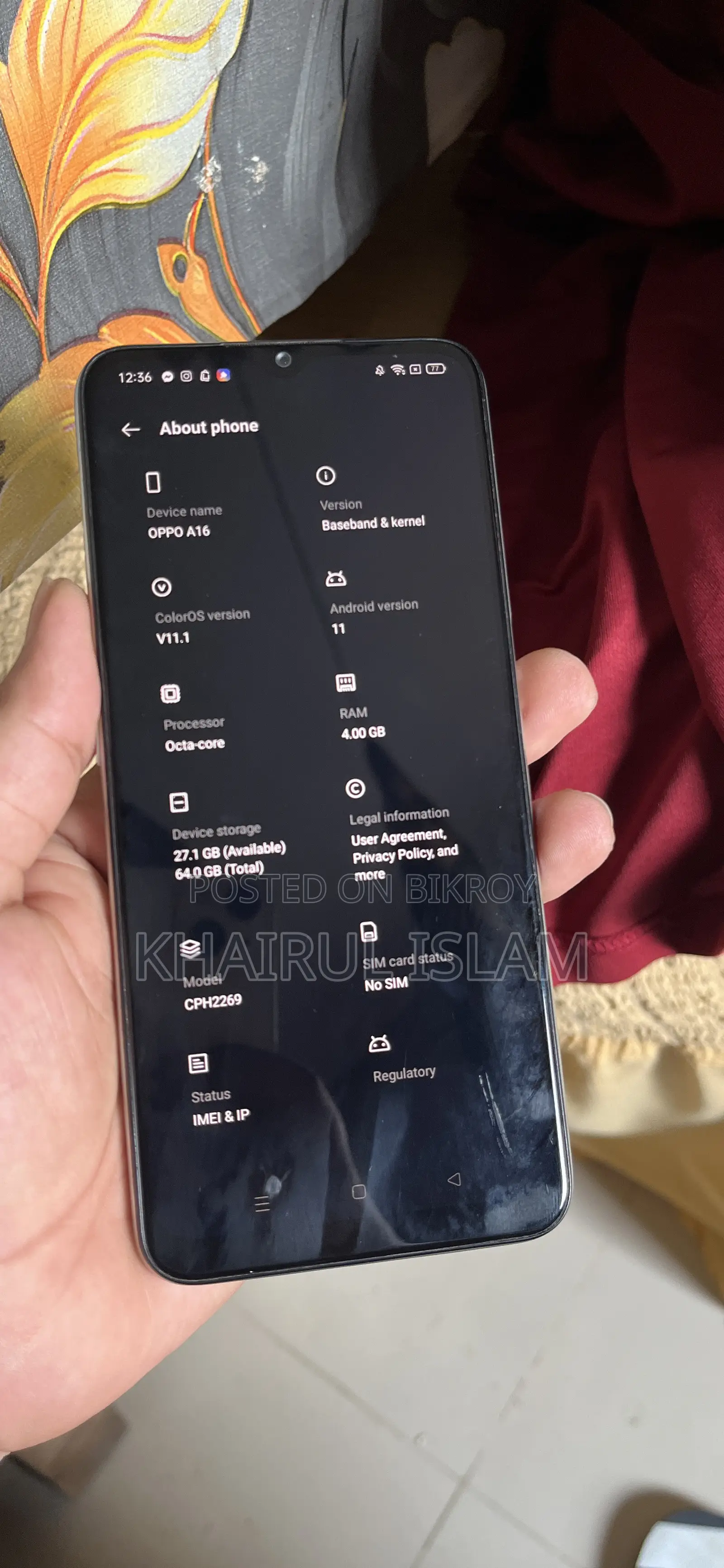 নতুন অপো এ১৬ ৬৪ জিবি সিলভার