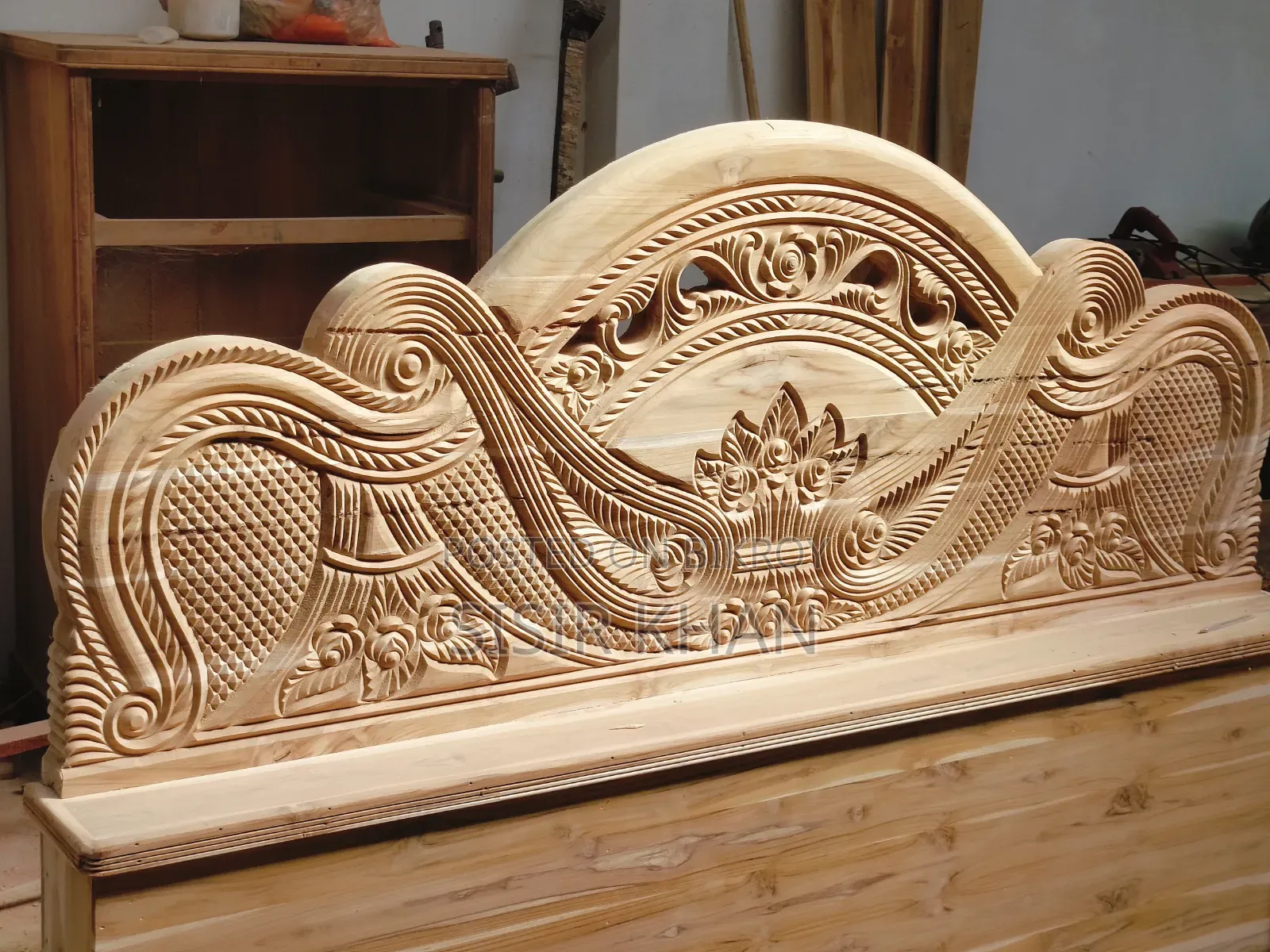 Bed made with Chittagong teak wood.