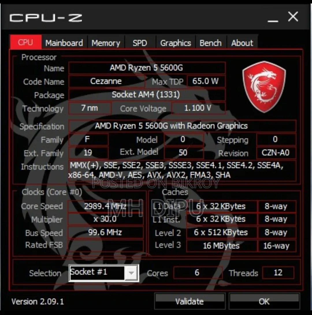 Desktop Computer MSI 8GB AMD SSD 256GB