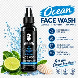 Muuchstac Ocean Face Wash for Men – 100 ml (for All Skin Types)