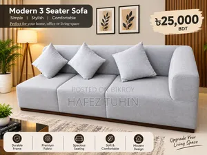 Modern 3-Seater Fabric Sofa