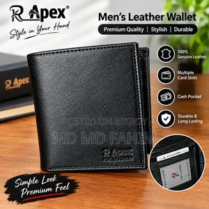 Apex Men's Black Leather Wallet – Stylish Premium Quality