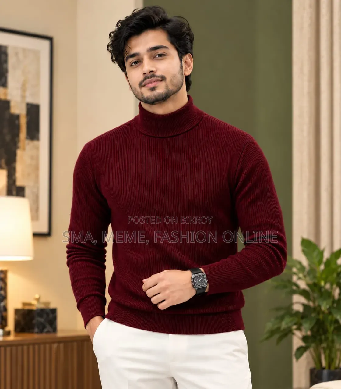 Premium Ribbed High Neck Sweater