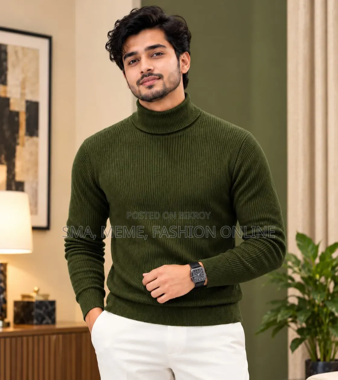 Premium Ribbed High Neck Sweater