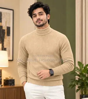 Premium Ribbed High Neck Sweater