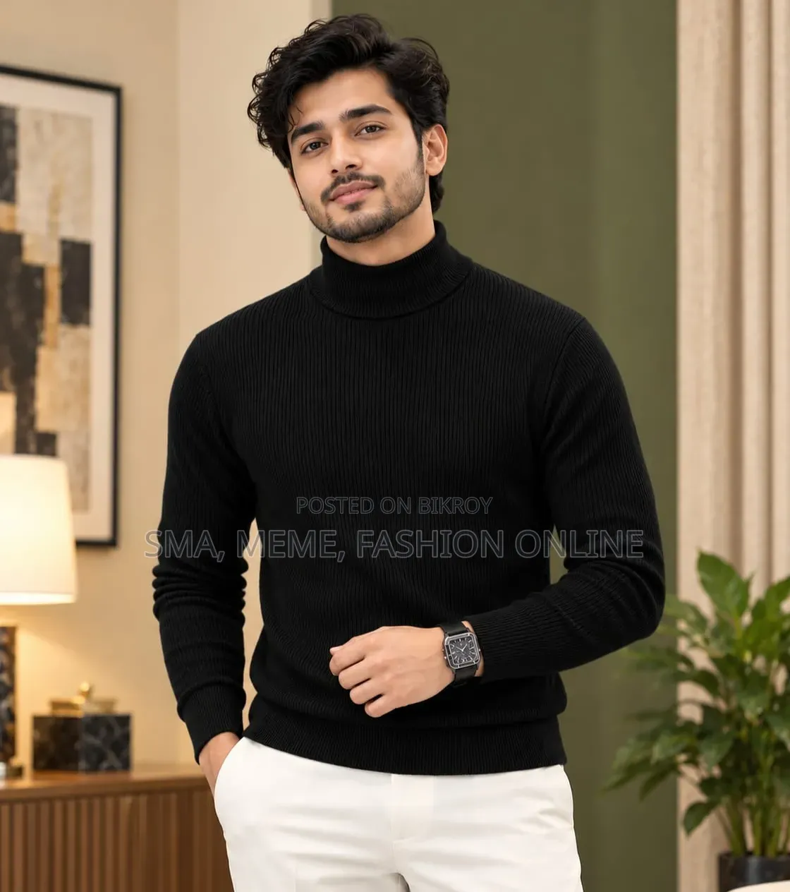 Premium Ribbed High Neck Sweater